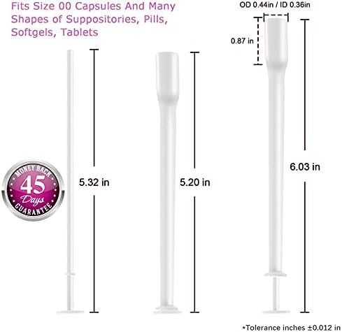 Nieteyrue Disposable Suppository Applicators Individually Wrapped Hygienic Fit to Size 00 Cap-sules and Many Shapes of Suppositories, Tablets Feminine Care Applicators from (20 Counts)