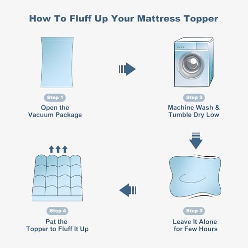 BEDLORE Queen Mattress Topper, Thick Pillow Top Bed Cover Soft Mattress Pad
