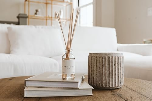 Sweet Water Decor Salt & Sea Reed Diffuser Set - Sea Salt Citrus & Musk Amber Scent Diffuser - Reed Diffusers for Home with Long Lasting Fragrance - Non-Toxic Oil Reed Diffuser - Made in the USA