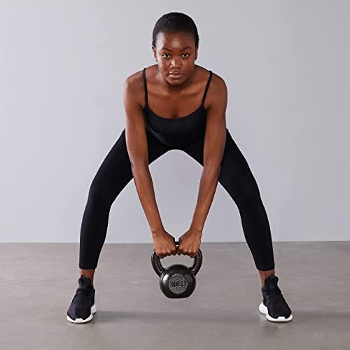 Amazon Basics Cast Iron Kettlebell for Strength Training, Textured Wide Handle, Black