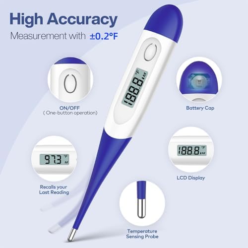Boncare Digital Thermometer for Adults, Kids & Babies, Dark Blue