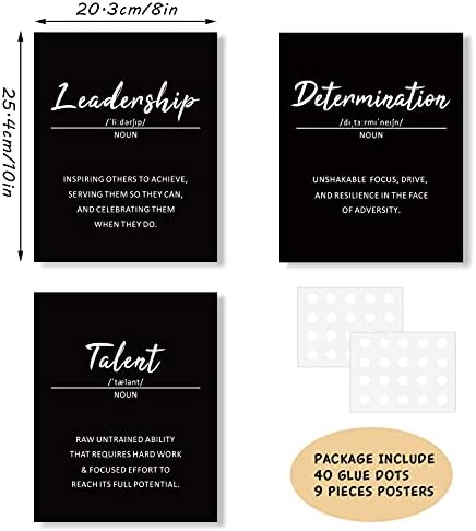 Outus 9 Inspirational Wall Art Prints for Classroom Office, 8x10, Unframed