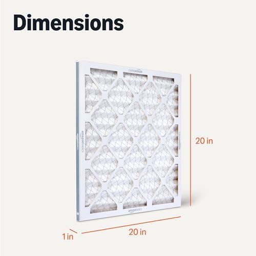 Amazon Basics MERV 5 AC Furnace Air Filter, 20x20x1 inches, 6-Pack (Actual size: 19.75" x 19.75" x 0.75")