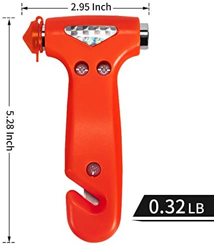 MOTORBUDDY 2-Pack Car Safety Hammer Seatbelt Cutter, Auto Emergency Escape Hammer with Window Glass Breaker and Seat Belt Cutter, Striking Red Escape Tool for Car Accidents