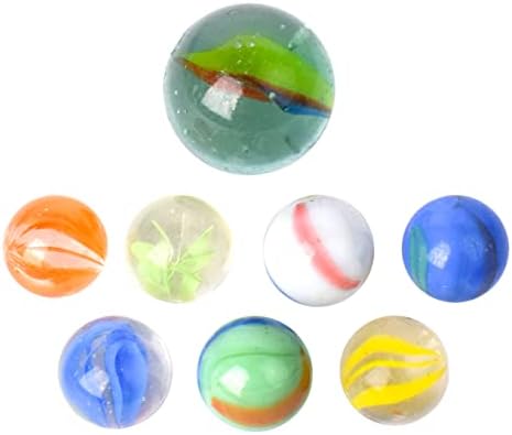 TOYMENDOUS 50 Piece Marbles - Colorful Glass Set with Shooter - Ages 8+