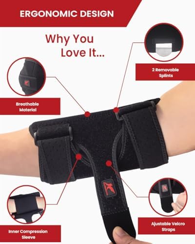 Hurmoya Elbow Brace Night Sleep, Cubital Tunnel, Ulnar Nerve Entrapment