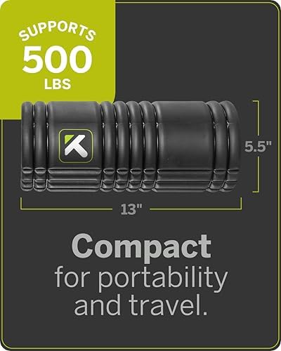 TriggerPoint Grid 1.0 Foam Roller - 13" Multi-Density Massage Roller for Deep Tissue & Muscle Recovery - Relieves Tight, Sore Muscles & Kinks, Improves Mobility & Circulation - Targets Key Body Parts