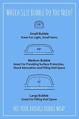4 large rolls of Bubble Wrap total 700 feet, small bubbles 3/16 cushioning, 700 ft, heavy duty, perforated Every 12" Made in the USA by American Bubble Boy, bulk packaging wrap for moving and shipping