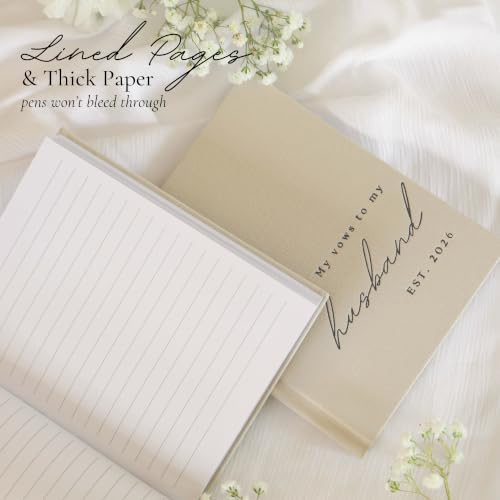 Wedding Vow Books His and Hers 2 Pack Personalized 2026 Year Linen Vow Book