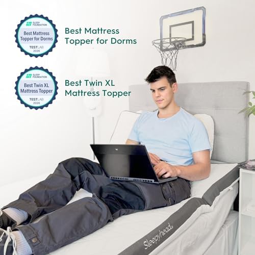 Sleepyhead Twin XL Mattress Topper 2 Inch for College Dorm, Cooling Gel Memory Foam, Pressure Relief, Removable Washable Cover, CertiPUR-US Certified (XL Twin 2")