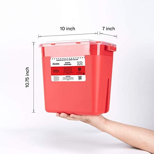 Alcedo Large Sharps Container 2 Gallon (2-Pack) Home & Professional Use