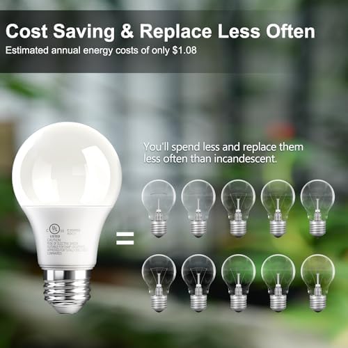 TJOY 6 Pack A19 LED Light Bulbs, Soft Warm White 2700K, 60 Watt Eq,E26 Base