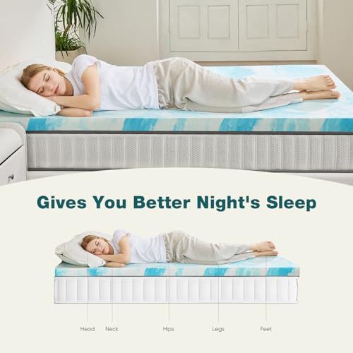 Sweetcrispy Memory Foam Mattress Topper, Full Size, 3 Inch Cooling Pad