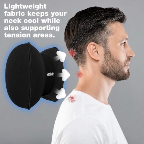 SAMSONITE Car Neck Pillow – Memory Foam Car Seat Headrest Cushion, Ergonomic Neck Support for Driving, Comfortable Head Rest for Long Trips, Travel Pillow for Cars & Office Chairs, Black