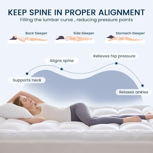 YUGYVOB Queen Mattress Topper Extra Thick, Cooling Plush Mattress Pad