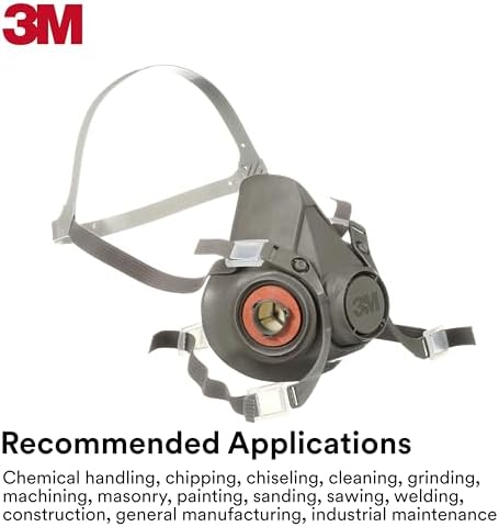 3M Half Facepiece Reusable Respirator 6300, NIOSH, Large