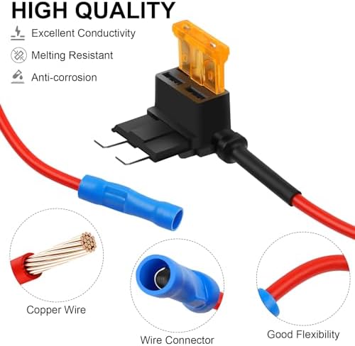 Cooclensportey 16 Pack 4 Types Fuse Tap, 12V Car Add a Circuit Fuse Tap Kit
