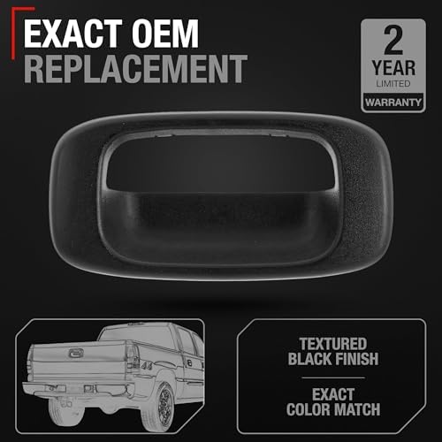 Tailgate Handle Bezel Trim - Compatible with 1999-2007 Chevrolet Silverado & GMC Sierra 1500, 2500 | 2001-2007 for the 3500 - Black - OEM 15228539