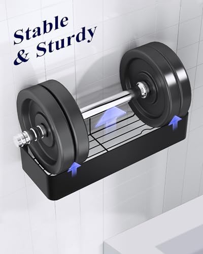 Kitsure Shower Caddy Adhesive, Stylish Shower Organizer, Large, Black