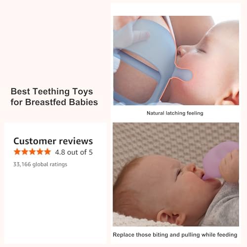 Smily Mia Baby Teething Toys for 0-6Months, Penguin Teethers for Babies 3-6Months | Hand Teether for 0-6M |Teething Mittens for Teething Relief, Baby Pacifier |New Born Essentials, 2Pack