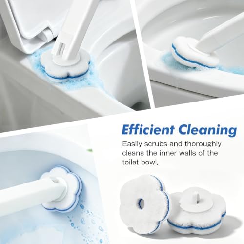 SetSail Disposable Toilet Brush for Bathroom Cleaning, 16 Replacement,White