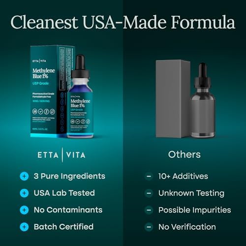 Methylene Blue Pharmaceutical Grade 99.99% Pure 1% Solution, 2oz Tincture