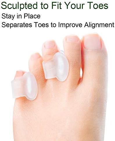 Welnove Gel Toe Separator, Pinky Toe Spacers, Little Toe Cushions, Small Toe Sleeves for Preventing Rubbing & Reducing Pressure (Pack of 12, Transparent)