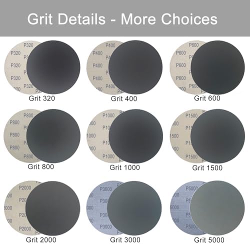 6 Inch 50 Pcs Wet Dry Sanding Discs Hook and Loop 1000-5000 Mixed Grits