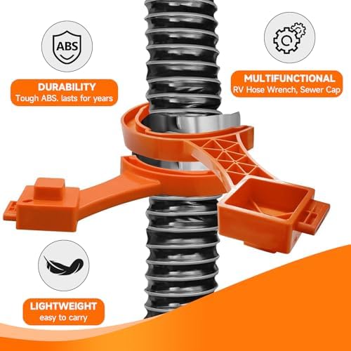 2 PCS RV Sewer Hose Wrench, Multi-Purpose Sewer Hose Connector Wrench for Connecting and Disconnecting Sewer Hoses, Fits 3-Inch and 4-Inch Male/Female RV Sewer Caps, RV Accessories