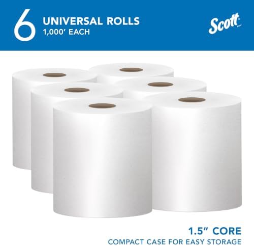 Scott Professional Hard Roll Paper Towels, Bulk, 6 Rolls x 1000' (01005)