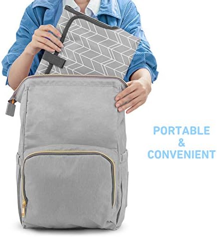 Portable Changing Pad for Baby, Waterproof Travel Changing Pads for Moms, Dads, with Built-in Pillow, Excellent Baby Shower, Registry Gifts