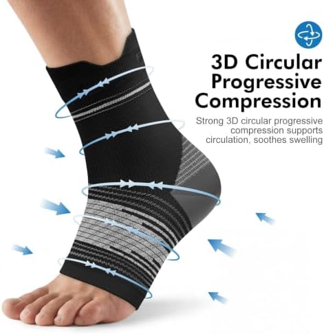 PAPLUS 6 Pairs Compression Socks Women & Men for Plantar Fasciitis Relief