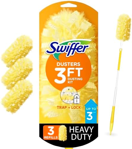 Swiffer 360 Dusters Extender Kit, 3 Unscented Dusters With Extendable handle (Packaging May Vary)