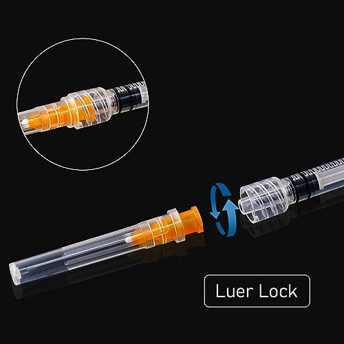 Disposable 1ml syringe with 25G 1inch Lab Supplies, Individually Packaged 50Pack