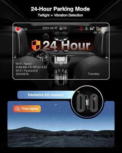 FAIMEE 4K Dash Cam Front and Rear, Night Vision, WDR, Free Card Included