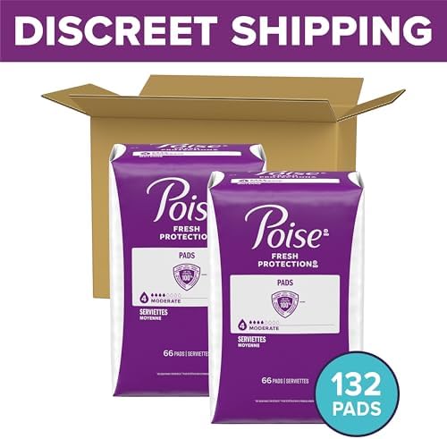 Poise Incontinence Pads for Women, 4 Drop, 132 ct