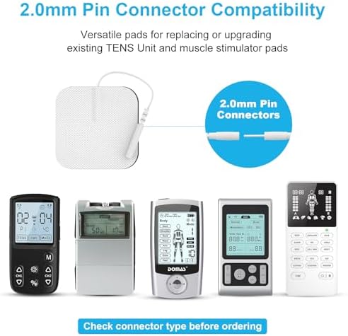 DOMAS 24 Pack 2x2&2x4 TENS Pads with Pad Holder, for TENS 7000, 30 Uses, Latex-Free, TENS Unit Electrode Replacement Pads Compatible with AUVON Etekcity & Other 2 mm Pin TENS Units