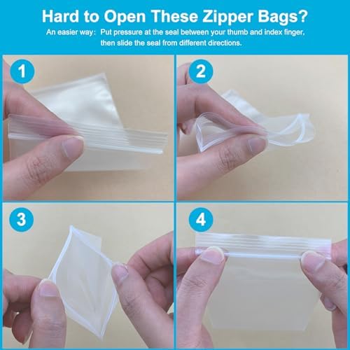 1.5''x 1.5'', (Pack of 100) 2 mil Thick Clear Plastic Reclosable Zip Poly Bags with Resealable Lock Seal Zipper for Photo, Jewelry, Bakery, Treats, Travel, Storage, Packaging & Shipping…