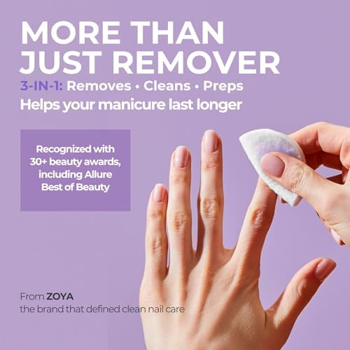 ZOYA Remove Plus Acetone Nail Polish Remover with Big Flipper Bottle, Powerful, Safe and Gentle, 3-in-1 Remover + Cleanser + Prep, Award-Winning Big10Free, 8 Fl Oz
