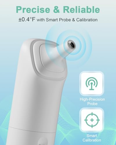 Ear Thermometer for Kids and Adults - Baby Thermometer FSA-HSA Eligible, Digital Infrared Thermometers 1S Reading, Accurate Forehead Termometro with Fever Alarm, 40 Memories (Green 1 Pack)