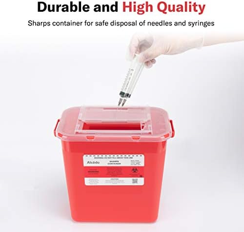 Alcedo Large Sharps Container 2 Gallon (2-Pack) Home & Professional Use