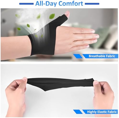 Thumb Wrist Brace Copper Compression Stabilizer Thumb Support Spica Splint for Carpal Tunnel, Arthritis, Tendonitis and TFCC Pain Relief - Women & Men - Fits Left or Right Hand - Breathable, Soft and