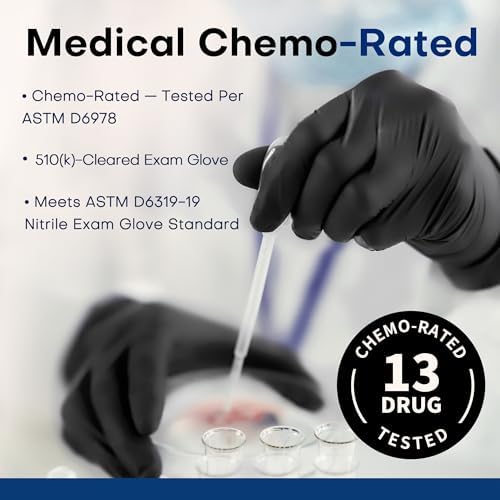 Supmedic Soft Max Disposable Nitrile Exam Gloves, Powder-Free Black 100 Ct
