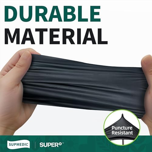 Supmedic Vinyl Disposable Exam Gloves, Black 4Mil Powder-Free Latex-Free Medical Food Safe Cooking Cleaning Glove 100 &1000Ct