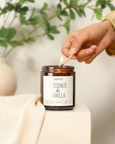 AOOVOO Coconut Vanilla Candles - 9 oz Scented Candles