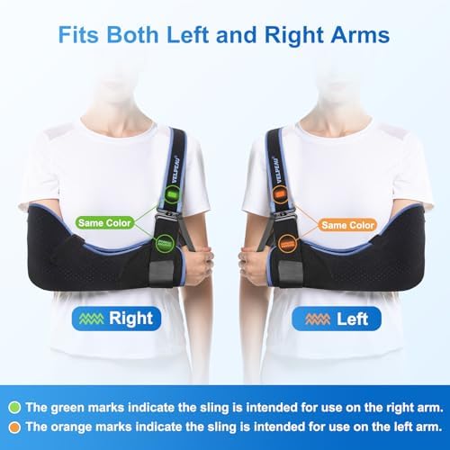Velpeau Medical Arm Sling Shoulder Immobilizer for Women and Men, Black L