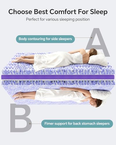 ChiXpace Dual Layer 4 Inch Memory Foam Mattress Topper Queen