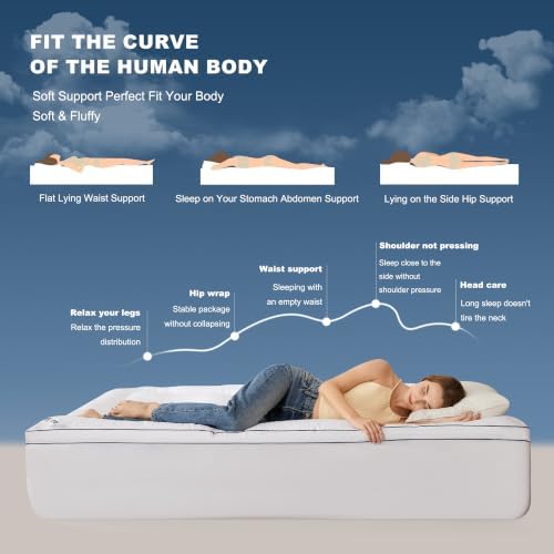 BEDLORE Queen Mattress Topper, Thick Pillow Top Bed Cover Soft Mattress Pad
