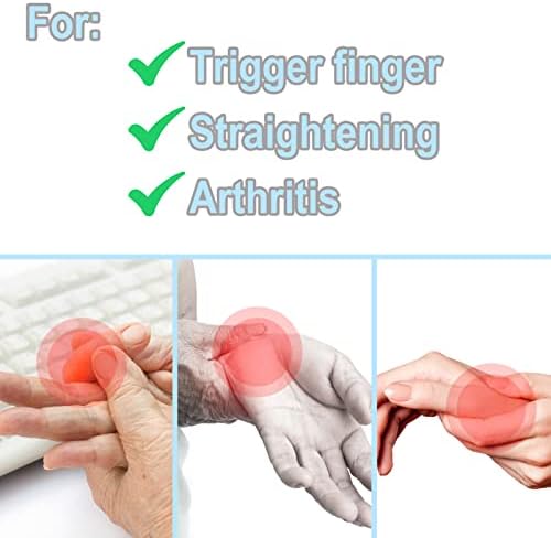 RonJea 5 Pcs Trigger Finger Splints: 5 Single Straps Finger Splint Support Brace Kit, Finger Straightener for Broken/Straightening/Aarthritis, Fits for Thumb/Middle/Ring/Index/Pinky Finger