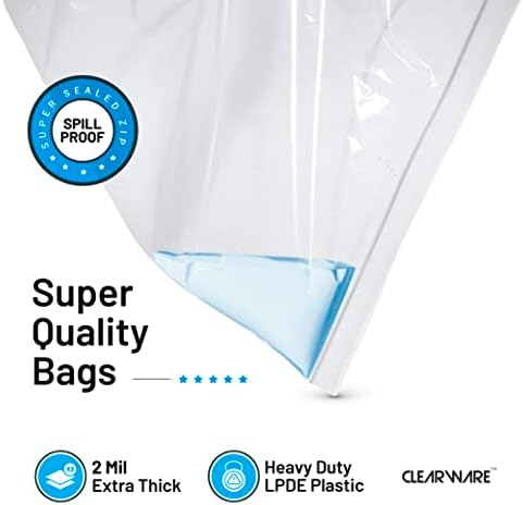12 Large Storage Bags With Zipper Top - 3 Gallon Size, 16" x 18", Extra Large Plastic for Clothes, Travel, Moving, Large Reusable freezer bags, BPA-Free, 2-mil Thick
